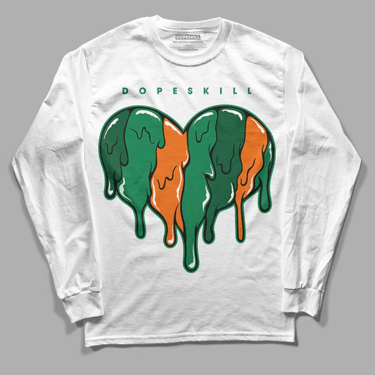 Green Collection DopeSkill Long Sleeve T-Shirt Slime Drip Heart Graphic
