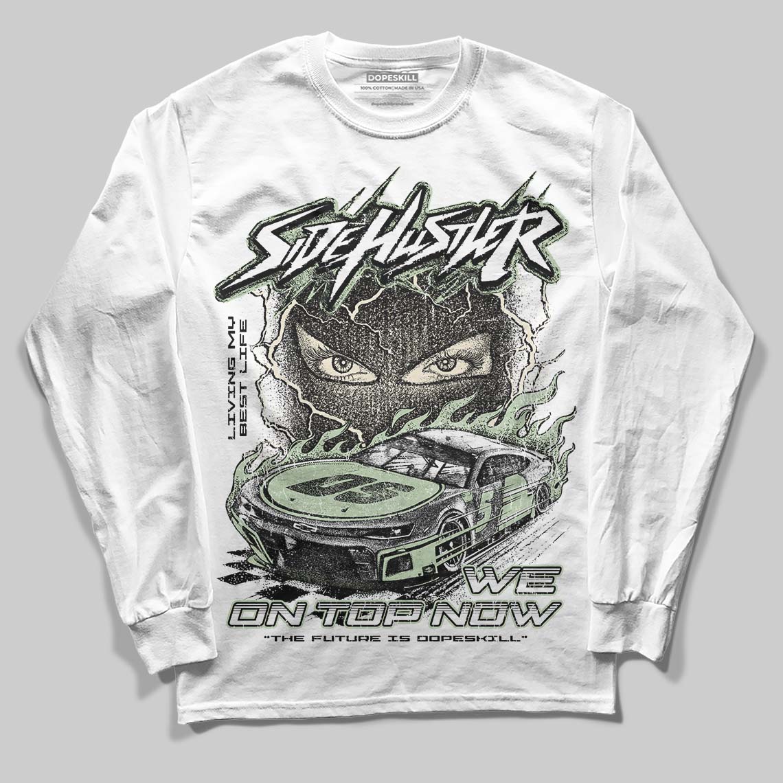 Seafoam 4s 2025 DopeSkill Long Sleeve T-Shirt New Side Hustler Graphic
