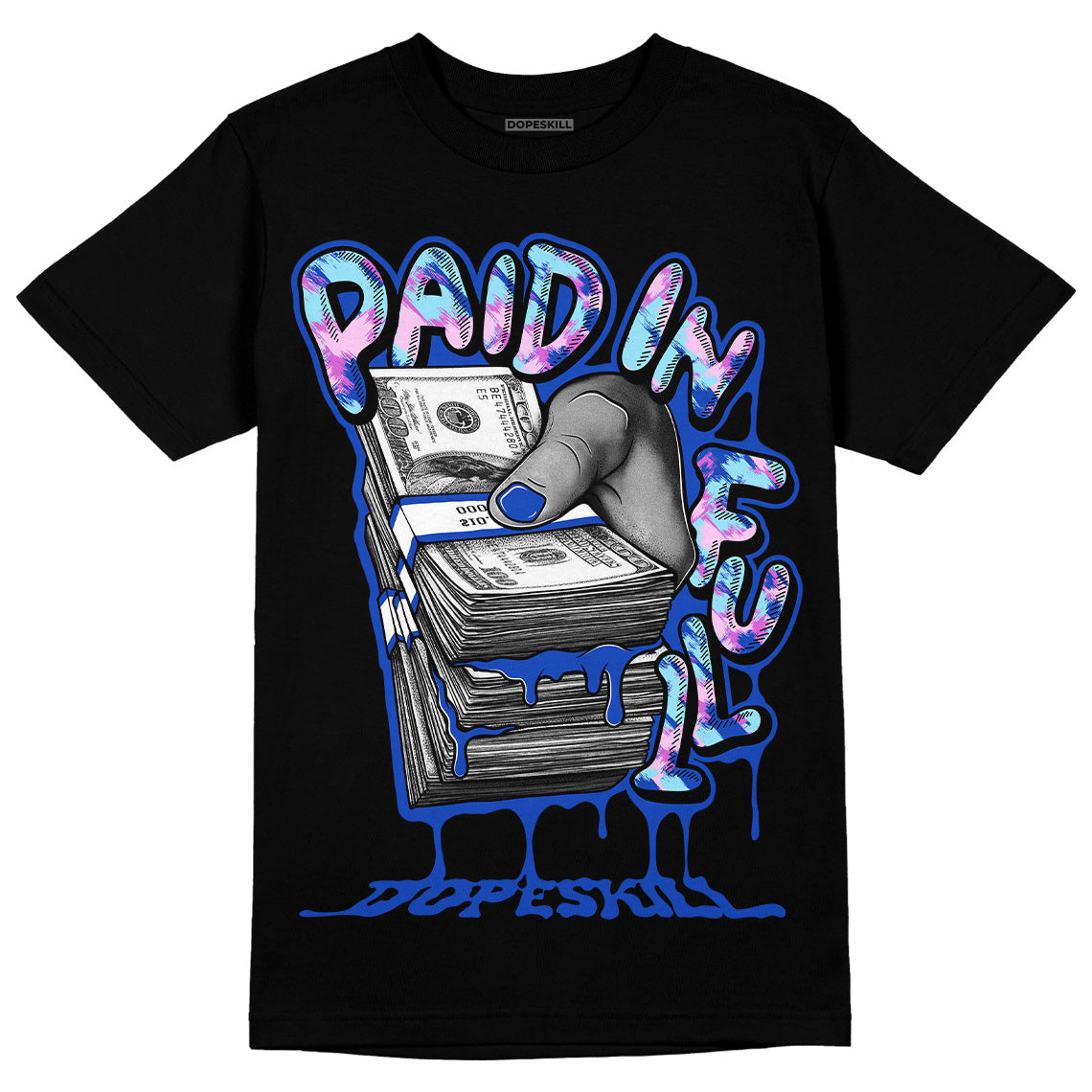 Hyper Royal 12s DopeSkill T-Shirt Paid In Full Graphic
