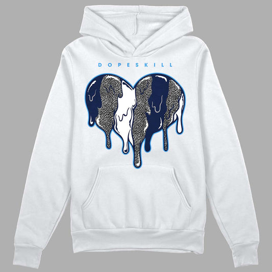 Midnight Navy 3s DopeSkill Hoodie Sweatshirt Slime Drip Heart Graphic