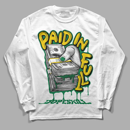 Green Collection DopeSkill Long Sleeve T-Shirt Paid In Full Graphic