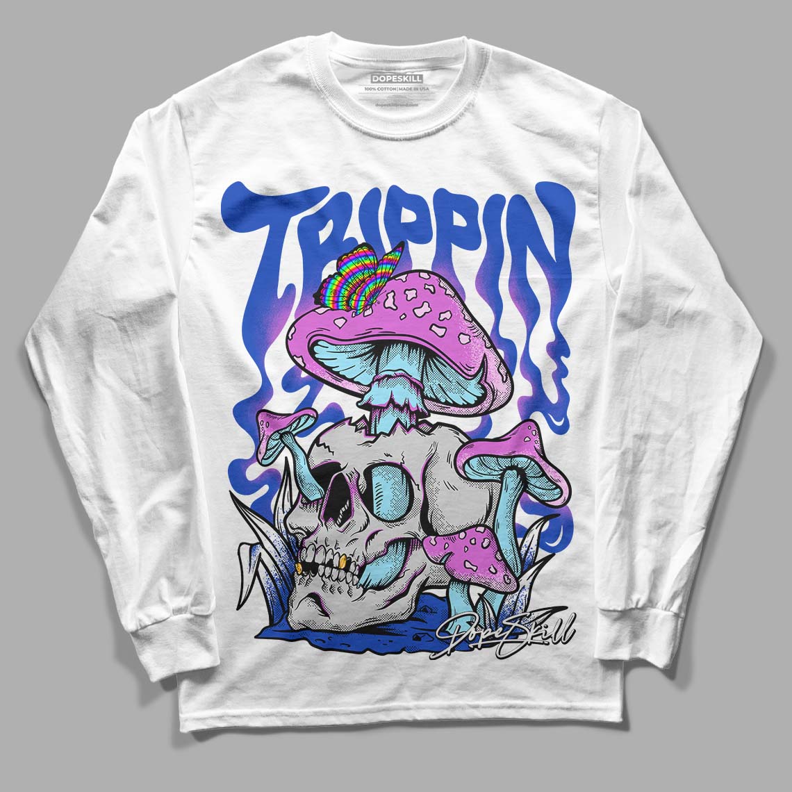 Hyper Royal 12s DopeSkill Long Sleeve T-Shirt Trippin Graphic