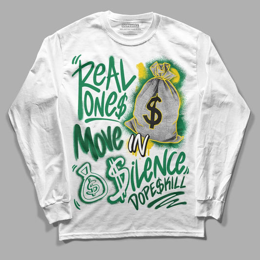 Green Collection DopeSkill Long Sleeve T-Shirt Real Ones Move In Silence Graphic