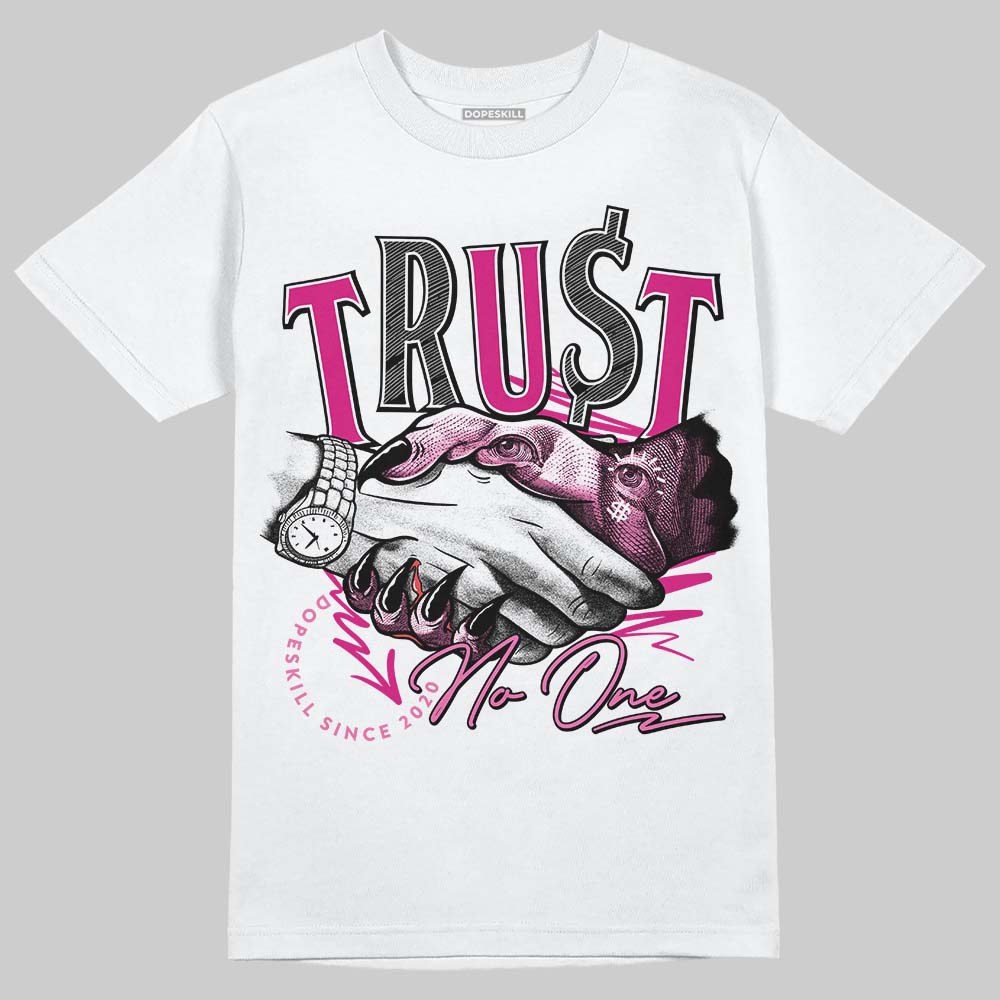 Rick RO Pink Leather Sneakers DopeSkill T-Shirt Trust No One Graphic
