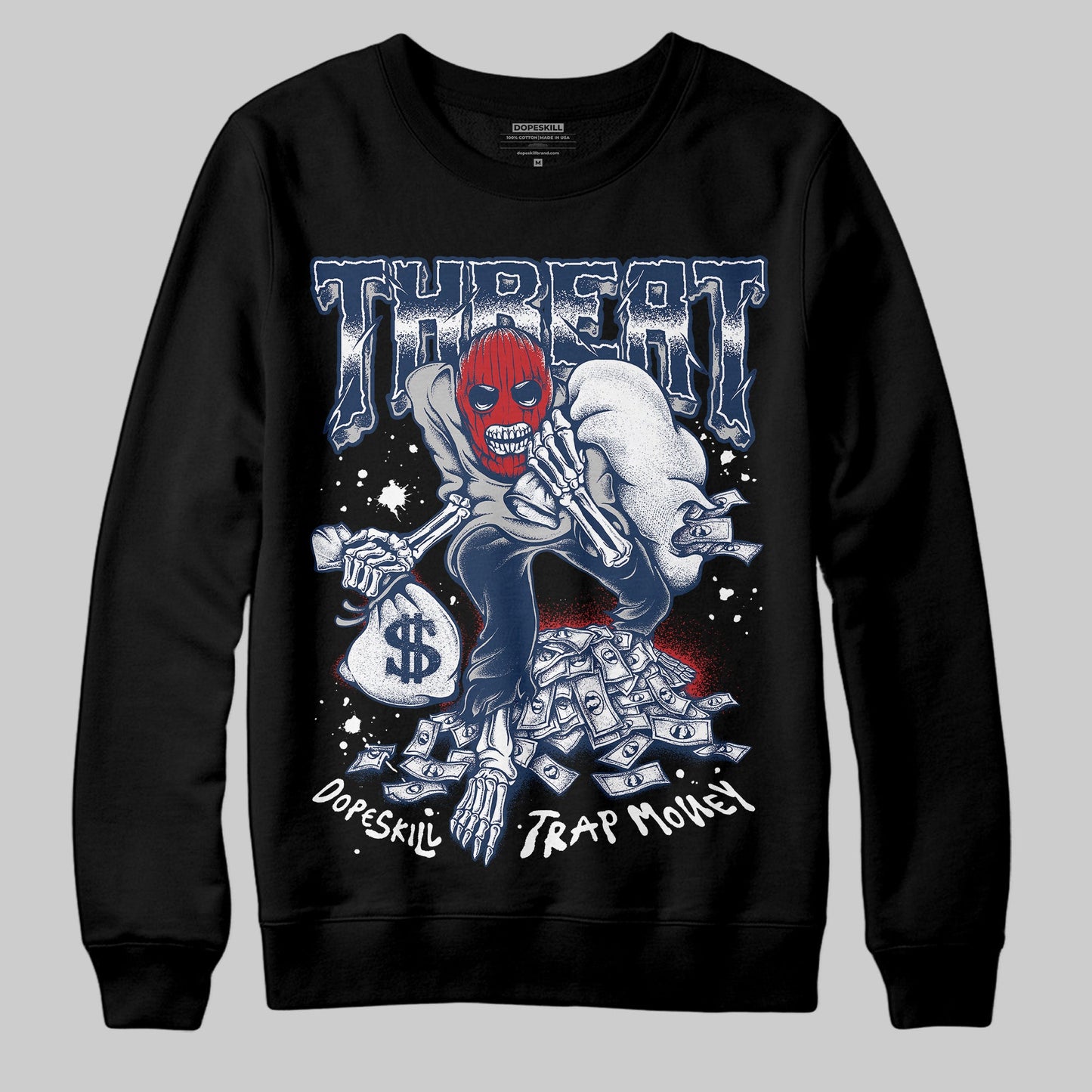 Summit White Navy 4s DopeSkill Sweatshirt Threat Graphic