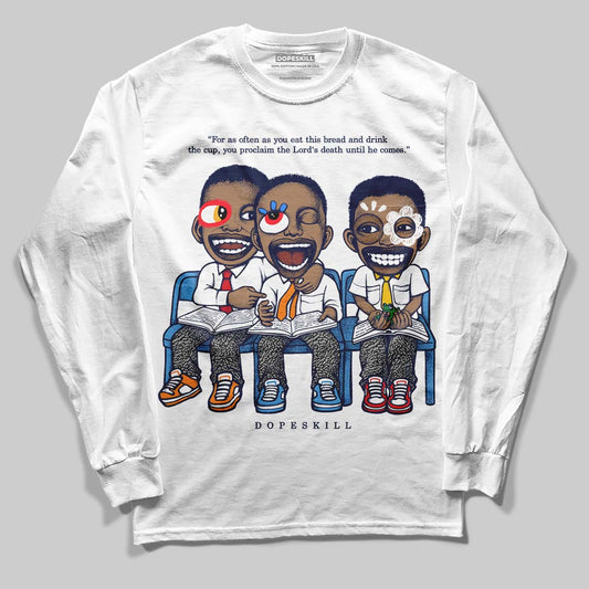 Midnight Navy 3s DopeSkill Long Sleeve T-Shirt First Sunday Graphic