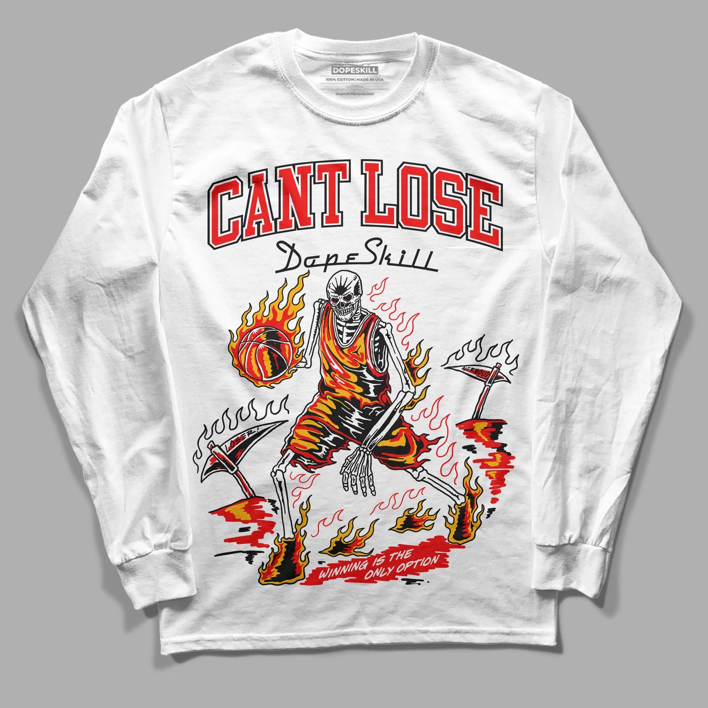 Red Collection DopeSkill Long Sleeve T-Shirt Cant Lose Graphic