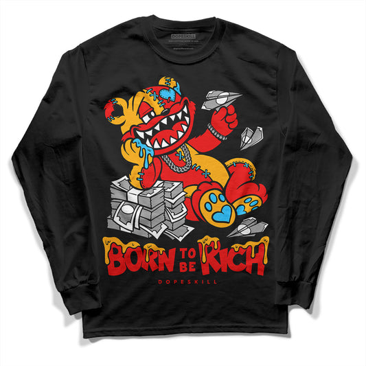 Red Collection DopeSkill Long Sleeve T-Shirt Born To Be Rich Graphic