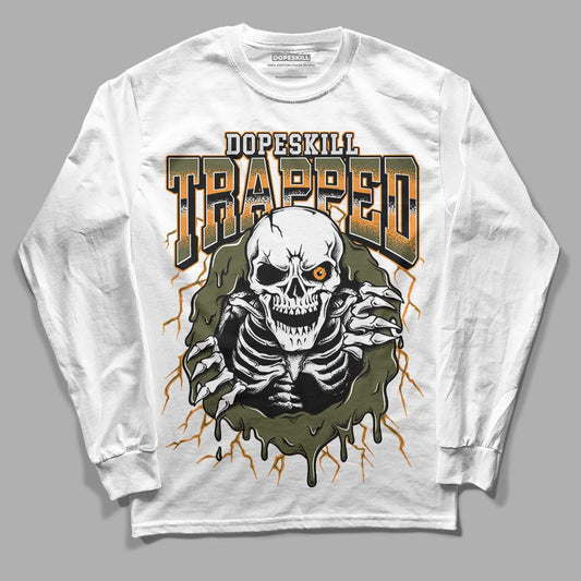 Olive 5s DopeSkill Long Sleeve T-Shirt Trapped Halloween Graphic
