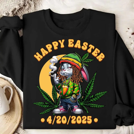 Funny 4/20/2025 Easter Skip The Hunt Smoke The Blunt Shirt, Bunny Happy Easter Day 4/20, Easter Humor Shirt, Happy Easter Day Gift For Men For Women