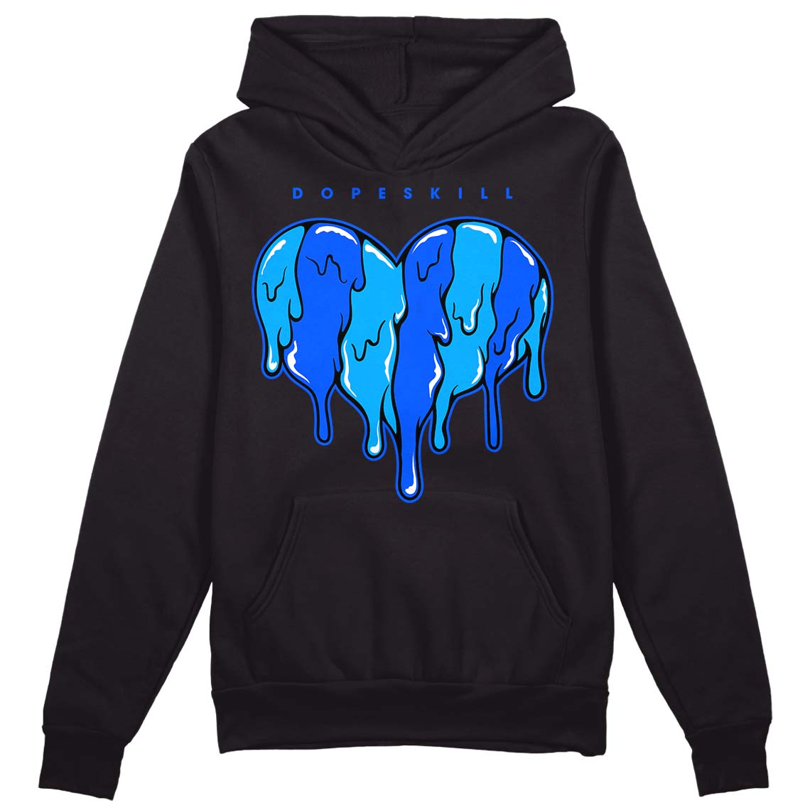 Royal Blue Collection DopeSkill Hoodie Sweatshirt Slime Drip Heart Graphic