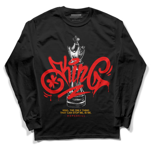 Red Collection DopeSkill Long Sleeve T-Shirt King Chess Graphic