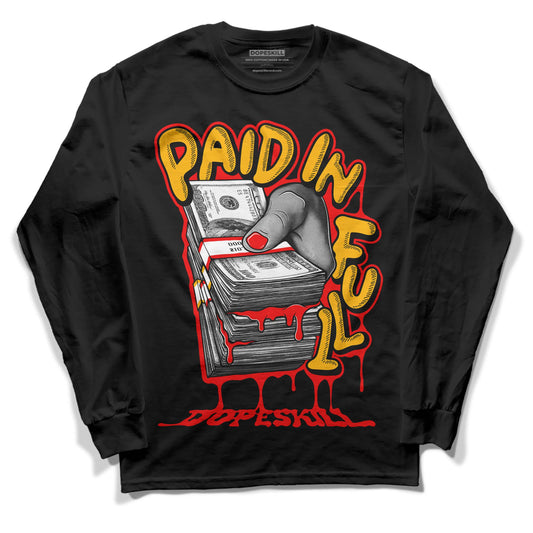 Red Collection DopeSkill Long Sleeve T-Shirt Paid In Full Graphic