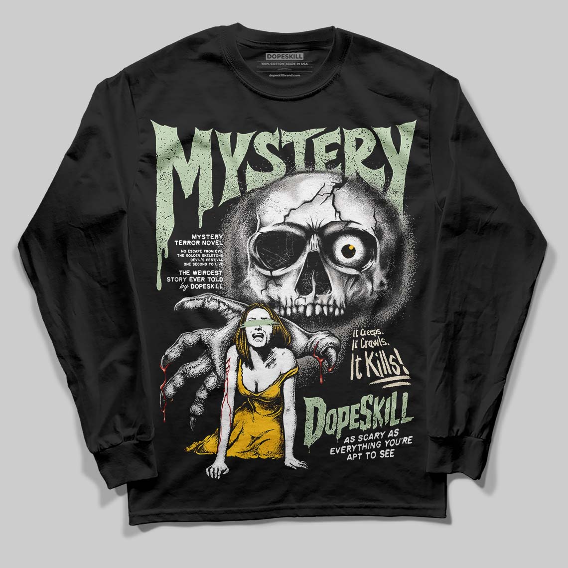 Seafoam 4s 2025 DopeSkill Long Sleeve T-Shirt Mystery Ghostly Grasp Graphic