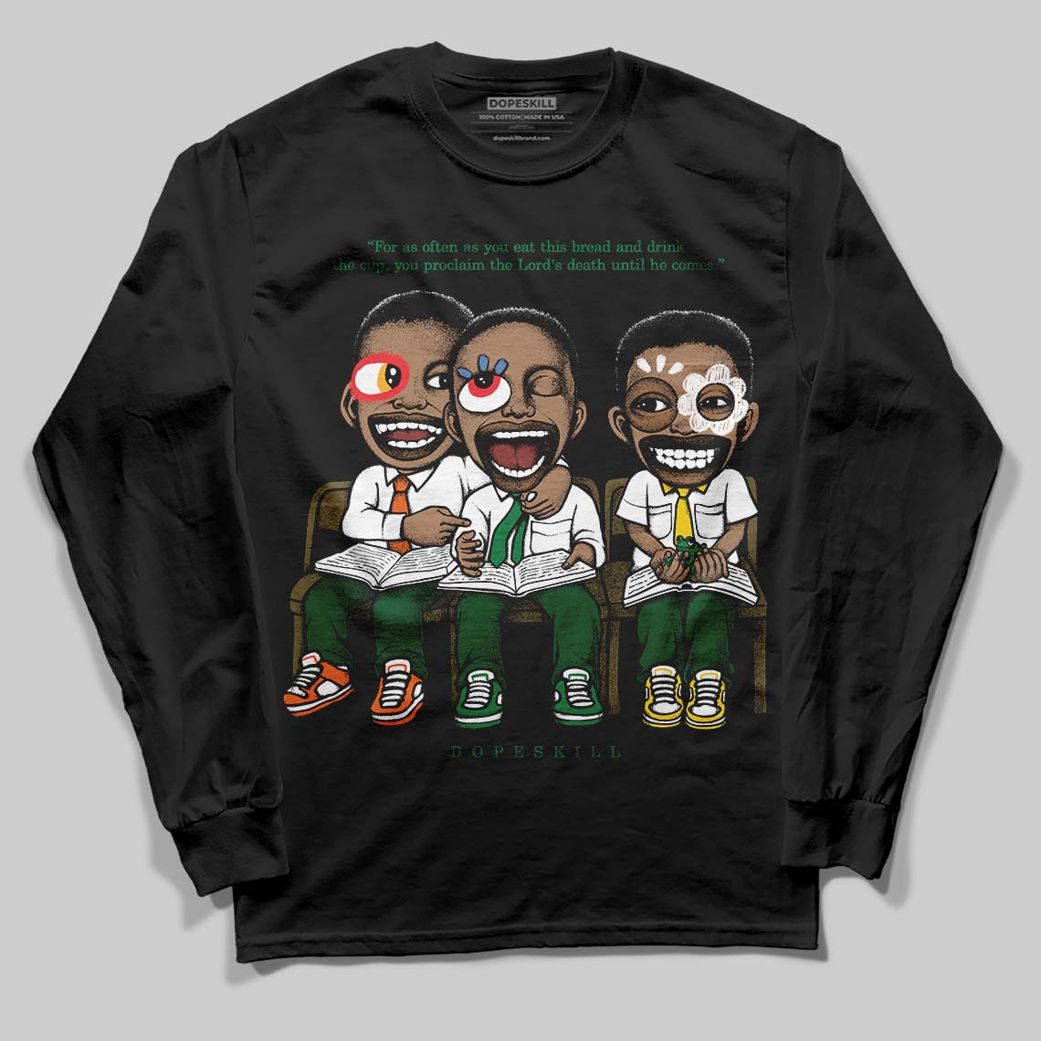 Green Collection DopeSkill Long Sleeve T-Shirt First Sunday Graphic