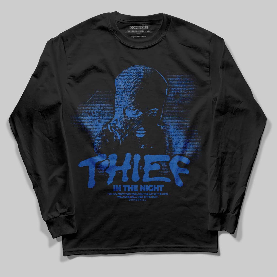 Royal Blue Collection DopeSkill Long Sleeve T-Shirt Thief In The Night Graphic
