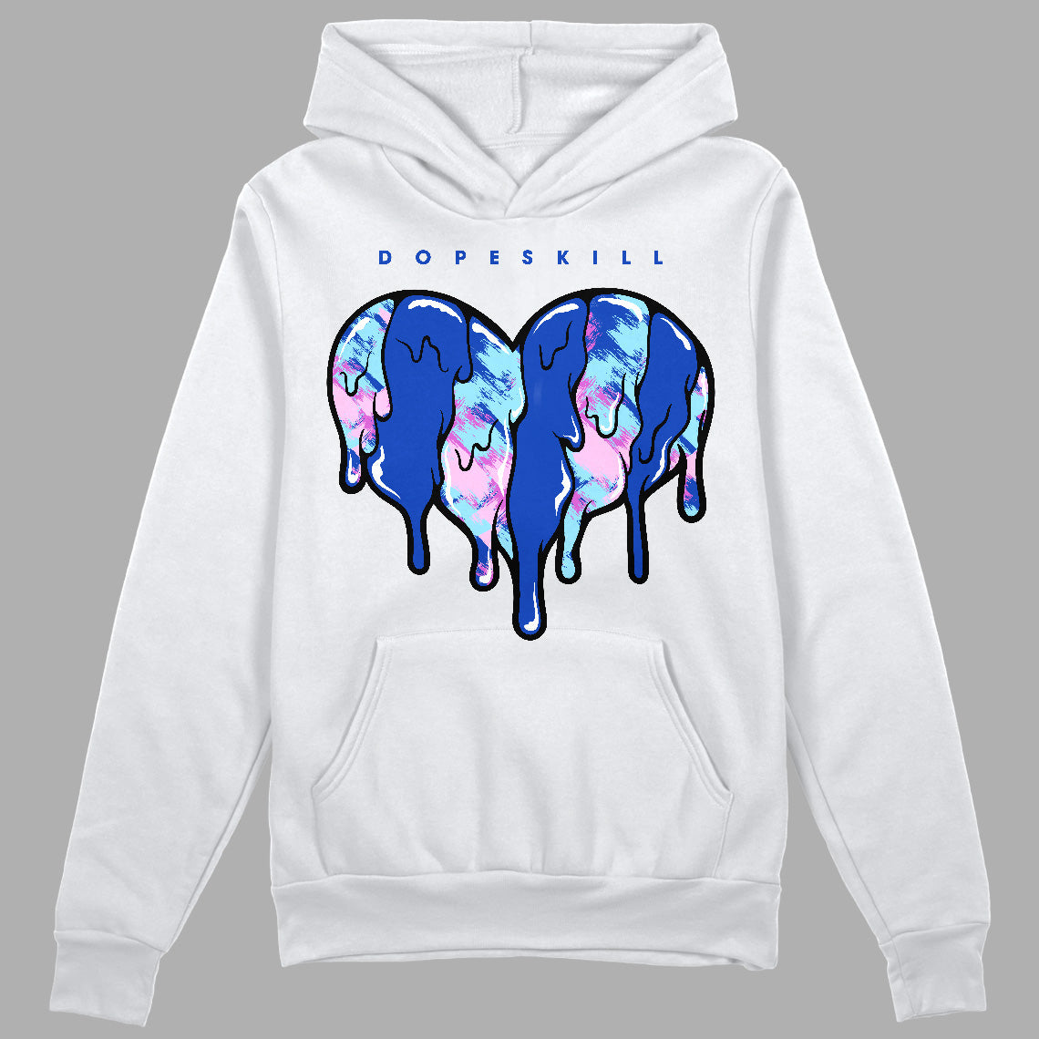 Hyper Royal 12s DopeSkill Hoodie Sweatshirt Slime Drip Heart Graphic