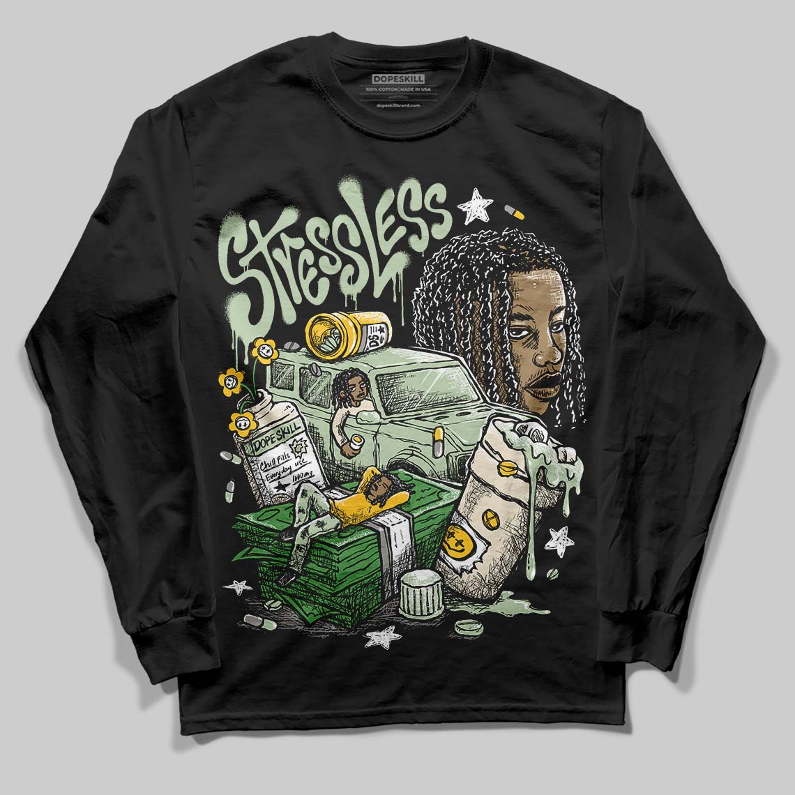 Seafoam 4s 2025 DopeSkill Long Sleeve T-Shirt Stressless Graphic