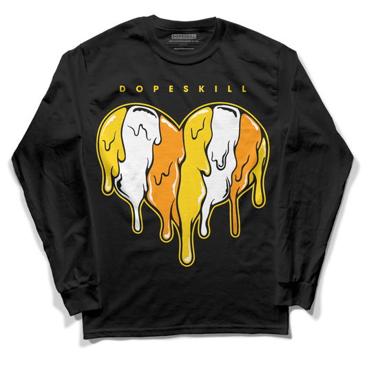 Yellow Ochre 6s DopeSkill Long Sleeve T-Shirt Slime Drip Heart Graphic