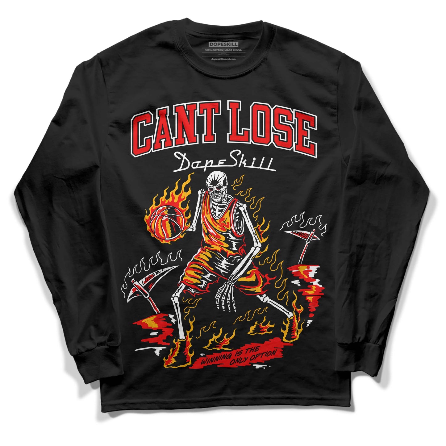 Red Collection DopeSkill Long Sleeve T-Shirt Cant Lose Graphic