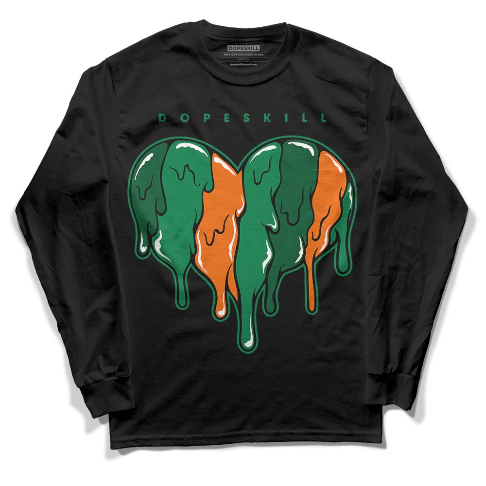 Green Collection DopeSkill Long Sleeve T-Shirt Slime Drip Heart Graphic