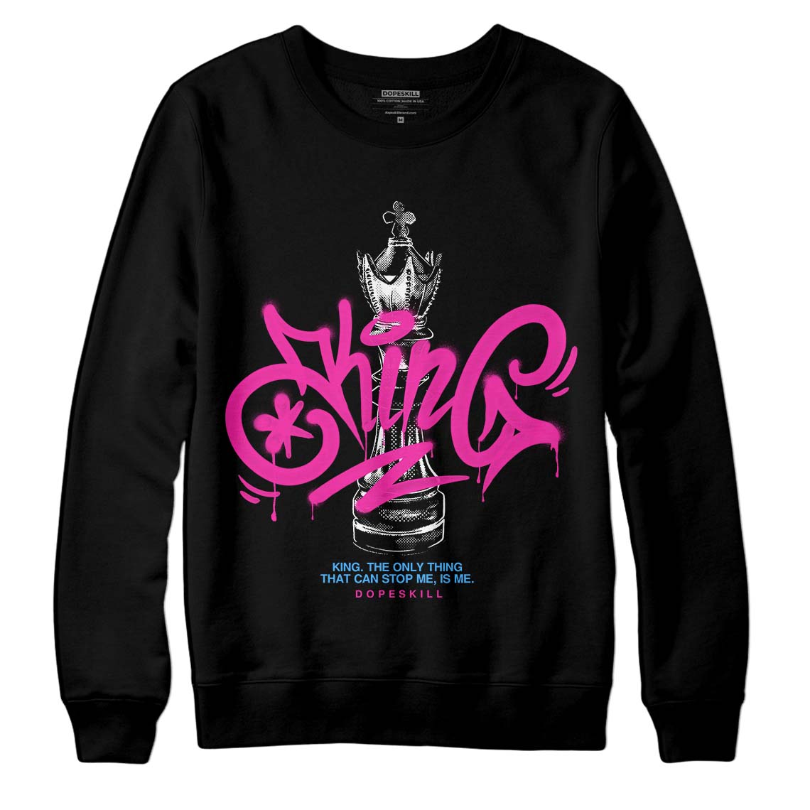 Pink Collection DopeSkill Sweatshirt King Chess Graphic
