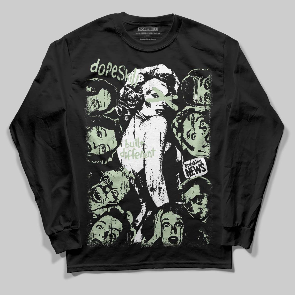 Seafoam 4s 2025 DopeSkill Long Sleeve T-Shirt Built Different Graphic