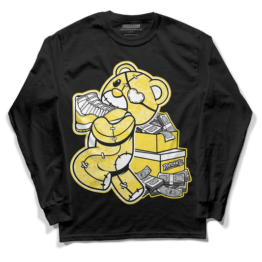 Yellow Snakeskin 11s DopeSkill Long Sleeve T-Shirt Bear Steals Sneaker Graphic