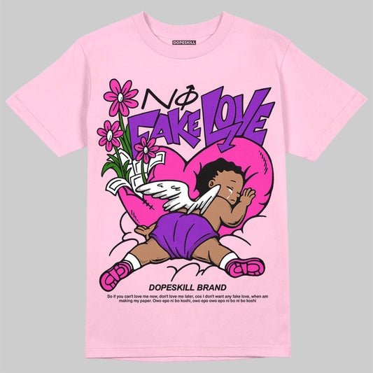 Max 1 Valentine's Day 2025 in Pink DopeSkill Pink T-Shirt No Fake Love Graphic