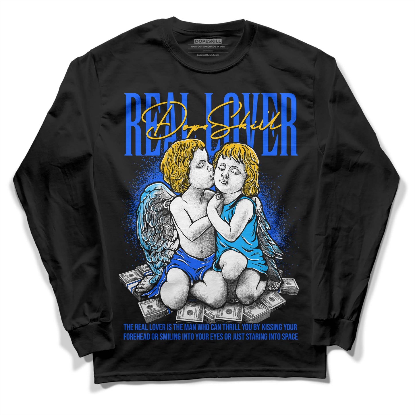 Royal Blue Collection DopeSkill Long Sleeve T-Shirt Real Lover Graphic