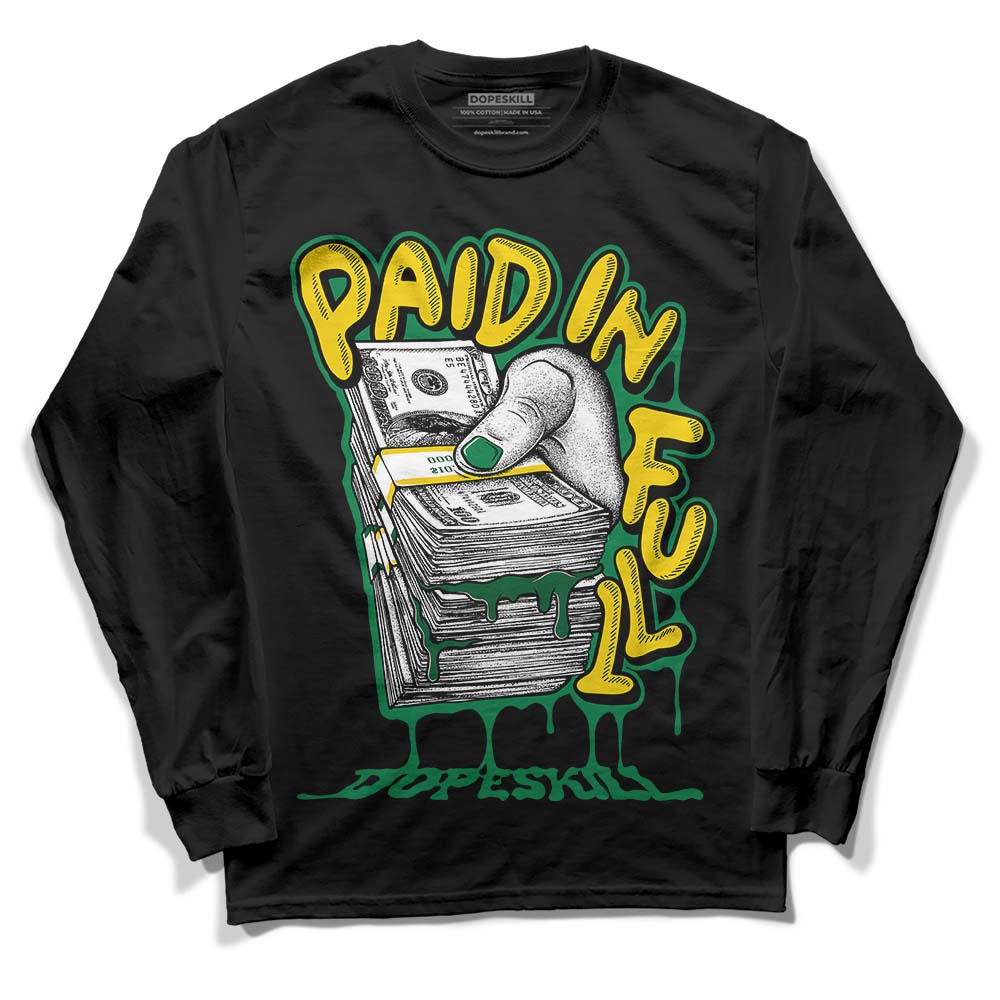 Green Collection DopeSkill Long Sleeve T-Shirt Paid In Full Graphic