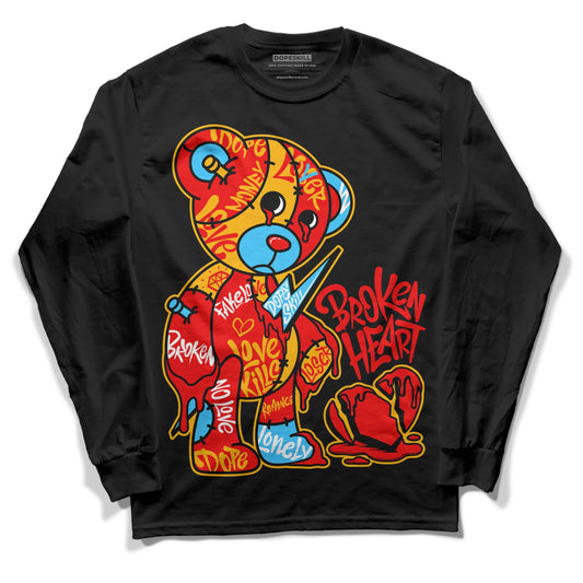 Red Collection DopeSkill Long Sleeve T-Shirt Broken Heart Graphic