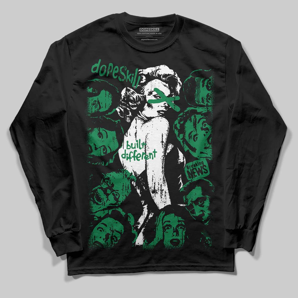 Green Collection DopeSkill Long Sleeve T-Shirt Built Different Graphic