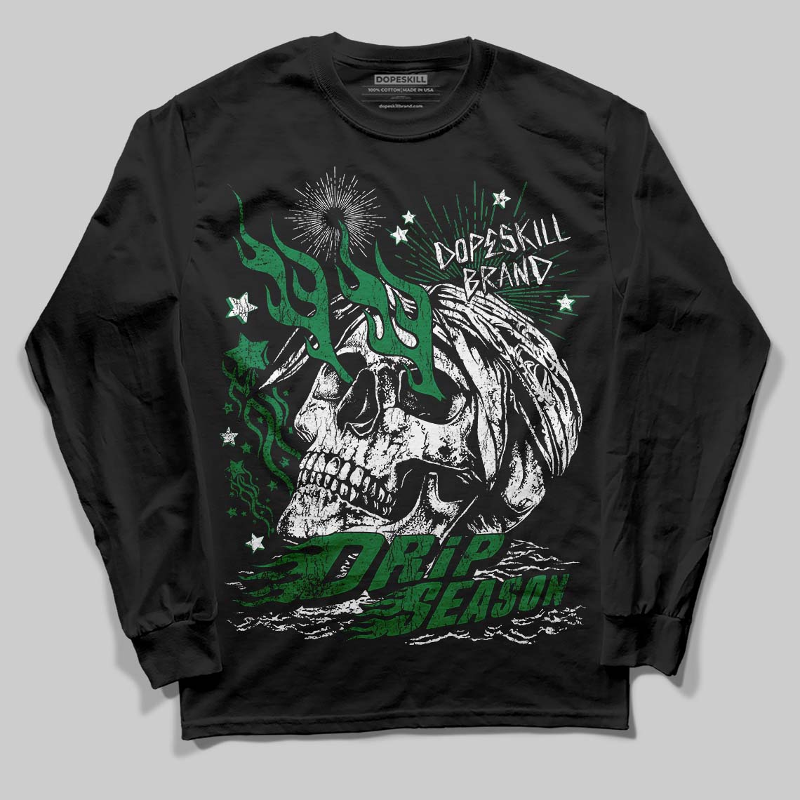 Green Collection DopeSkill Long Sleeve T-Shirt Drip Season Graphic