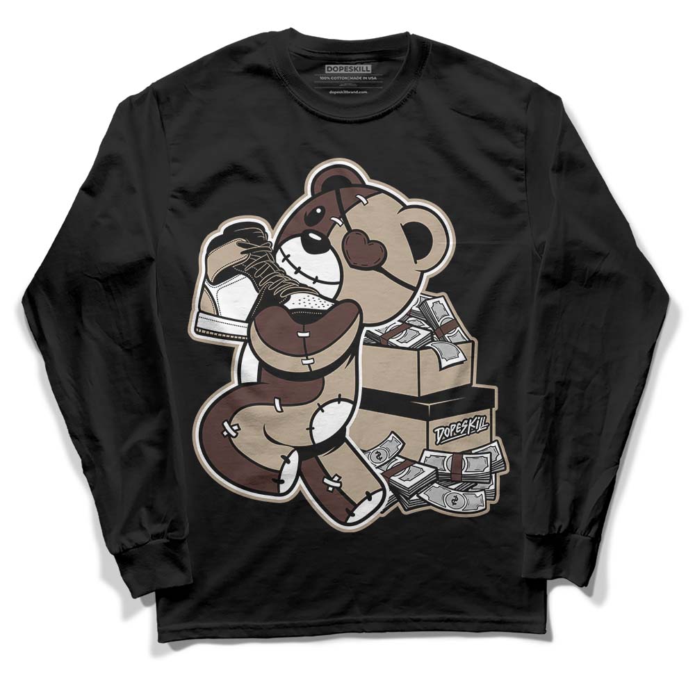 Latte 1s DopeSkill Long Sleeve T-Shirt Bear Steals Sneaker Graphic