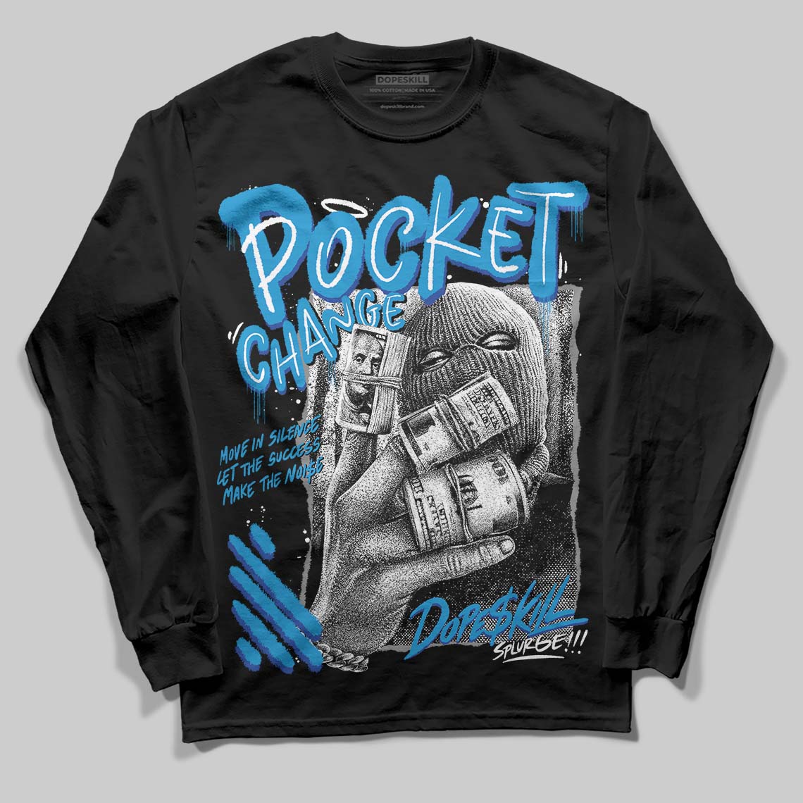 Royal Blue Collection DopeSkill Long Sleeve T-Shirt Pocket Change Graphic