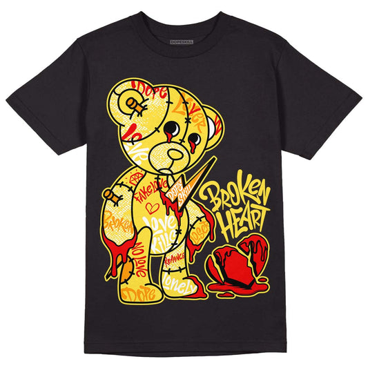 Yellow Snakeskin 11s DopeSkill T-Shirt Broken Heart Graphic