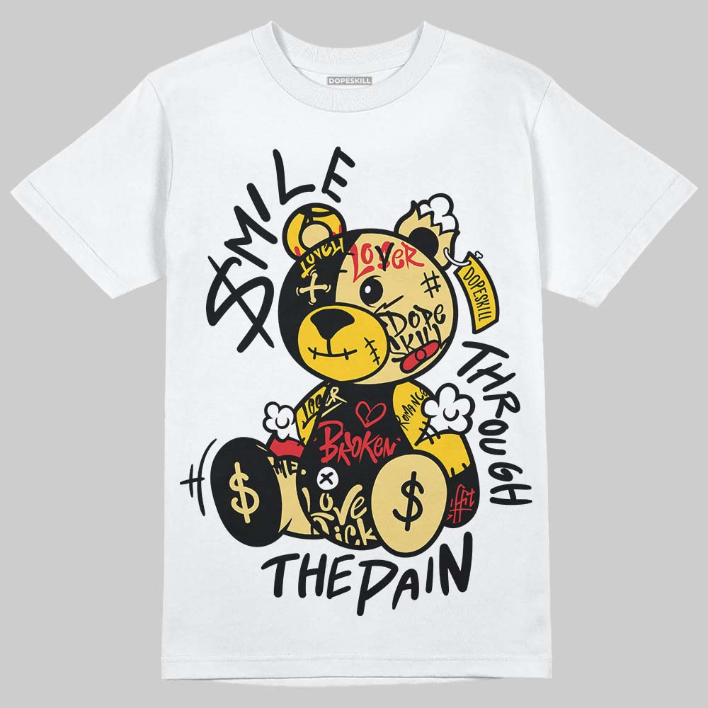 Quai 54 x Tour Yellow Black 1s DopeSkill T-Shirt Smile Through The Pain Graphic