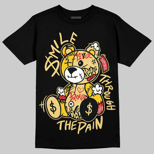 Quai 54 x Tour Yellow Black 1s DopeSkill T-Shirt Smile Through The Pain Graphic
