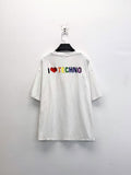 Balenciaga Tech Tee White With Logo Embroidery