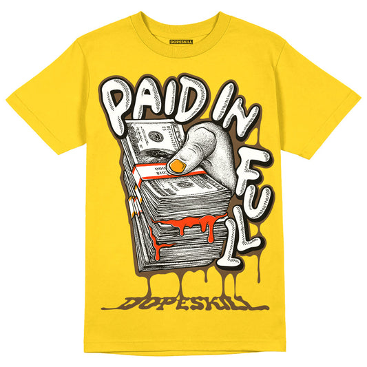 Yellow Ochre 6s DopeSkill Yellow T-shirt Paid In Full Graphic