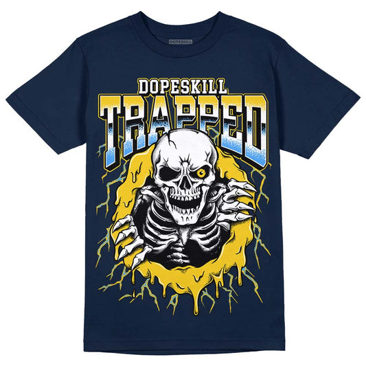Michigan Dunks DopeSkill Midnight Navy T-Shirt Trapped Halloween Graphic