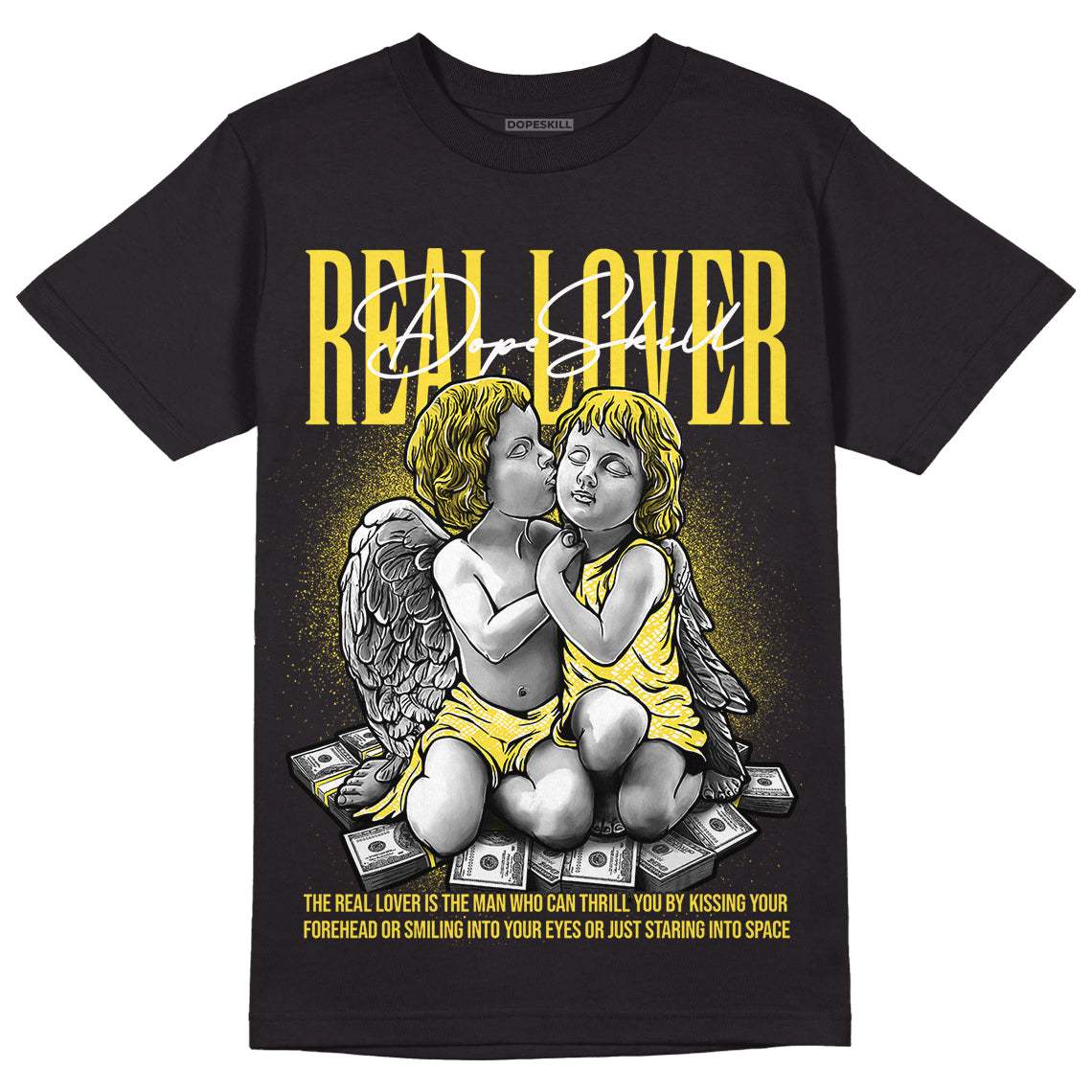 Yellow Snakeskin 11s DopeSkill T-Shirt Real Lover Graphic