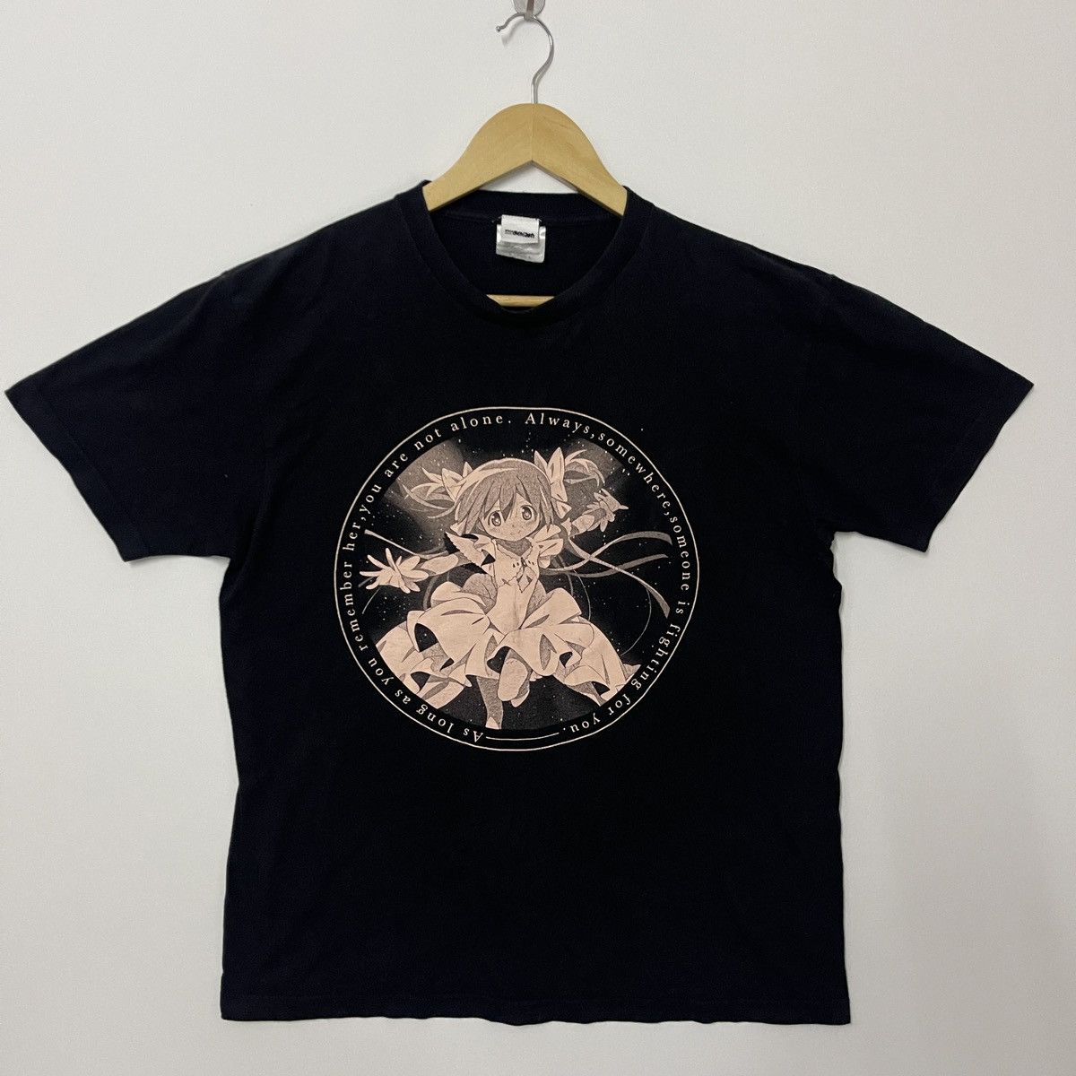 Vintage Magical Girl Anime Graphic Tee Black Cotton Hoodie, Sweatshirt | FlexRushtees.com