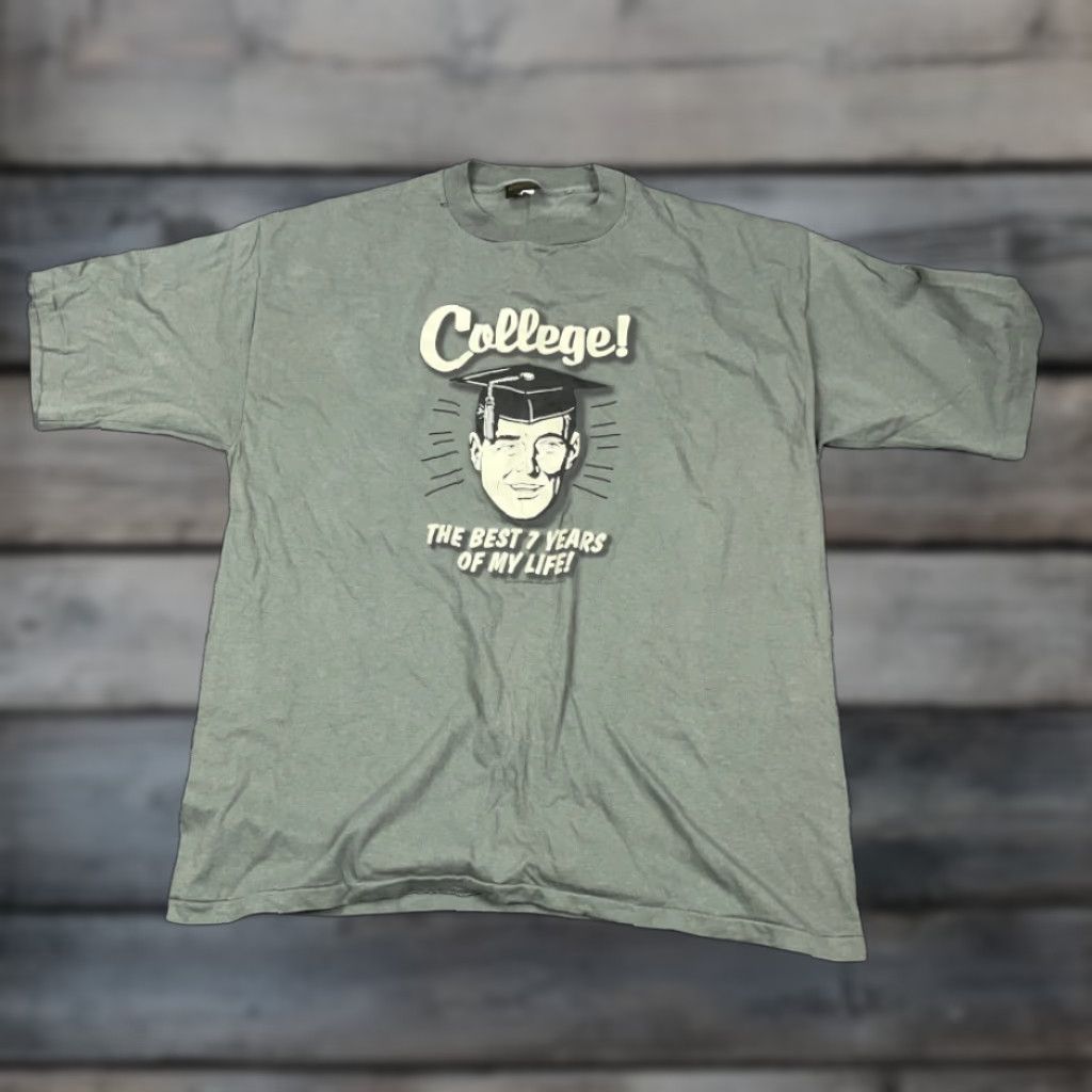 Vtg 90s Changes College Best 7 Years T Shirt Adult Xl Gray Short Sleeve Crew Neck Mens Graph