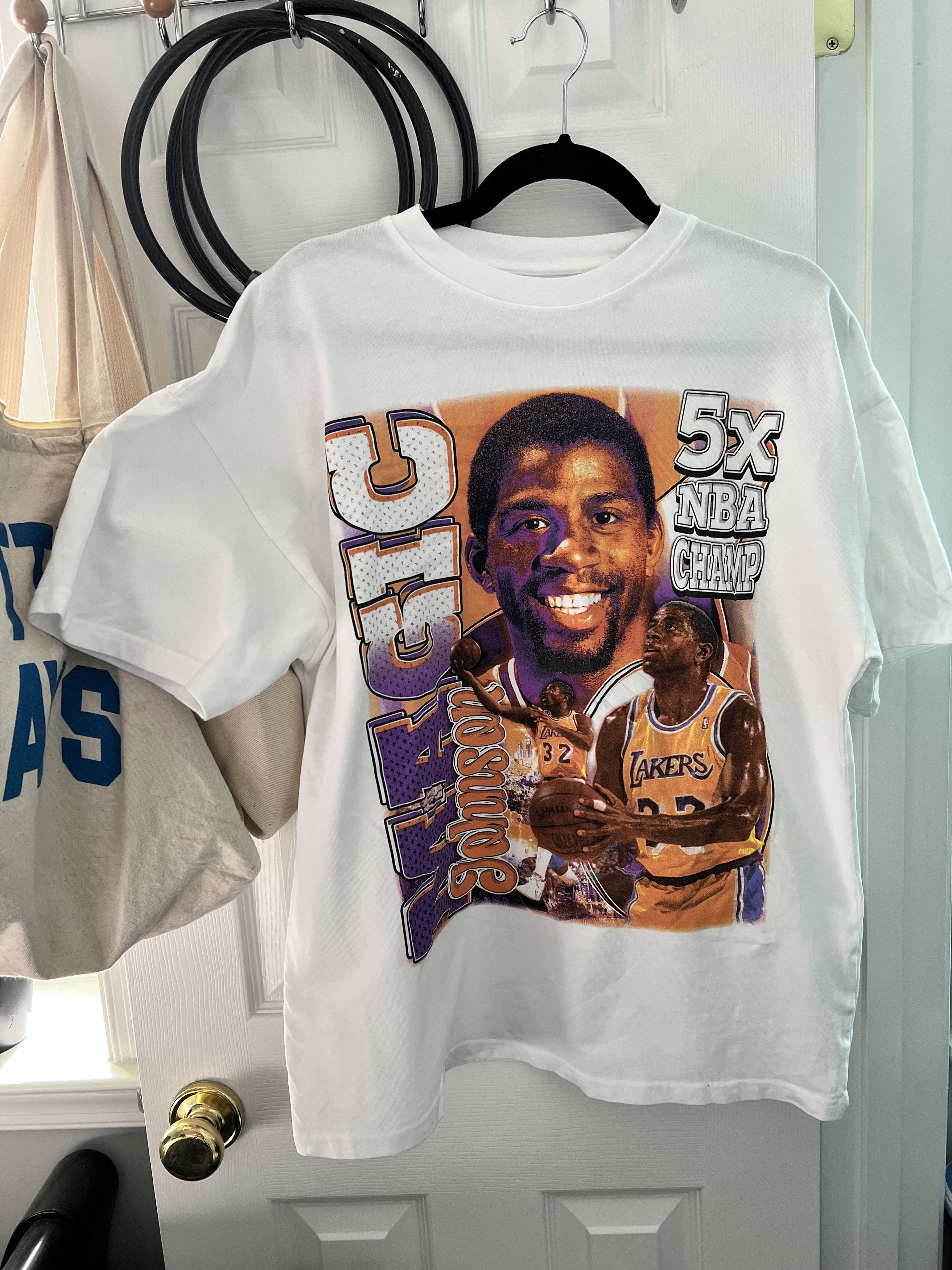 Vintage Magic Johnson Graphic Boxy Tee Size S Fits M Hoodie, Sweatshirt | FlexRushtees.com