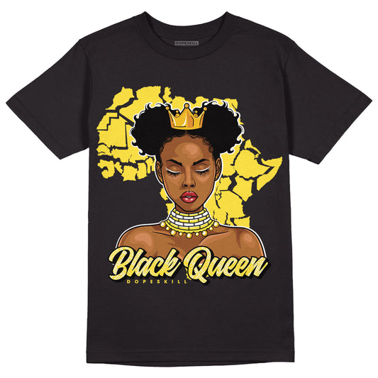Yellow Snakeskin 11s DopeSkill T-Shirt Black Queen Graphic