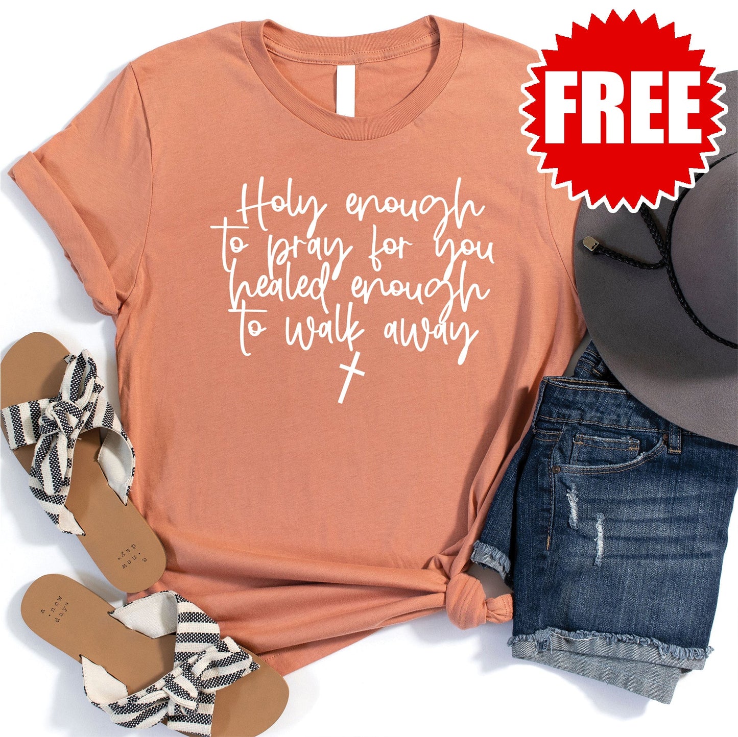 Holy Tee - Heather Terracotta - 0