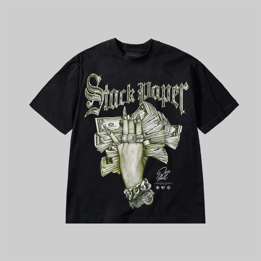 Stack Paper Olive Graphic DopeSkill Premium T-Shirt