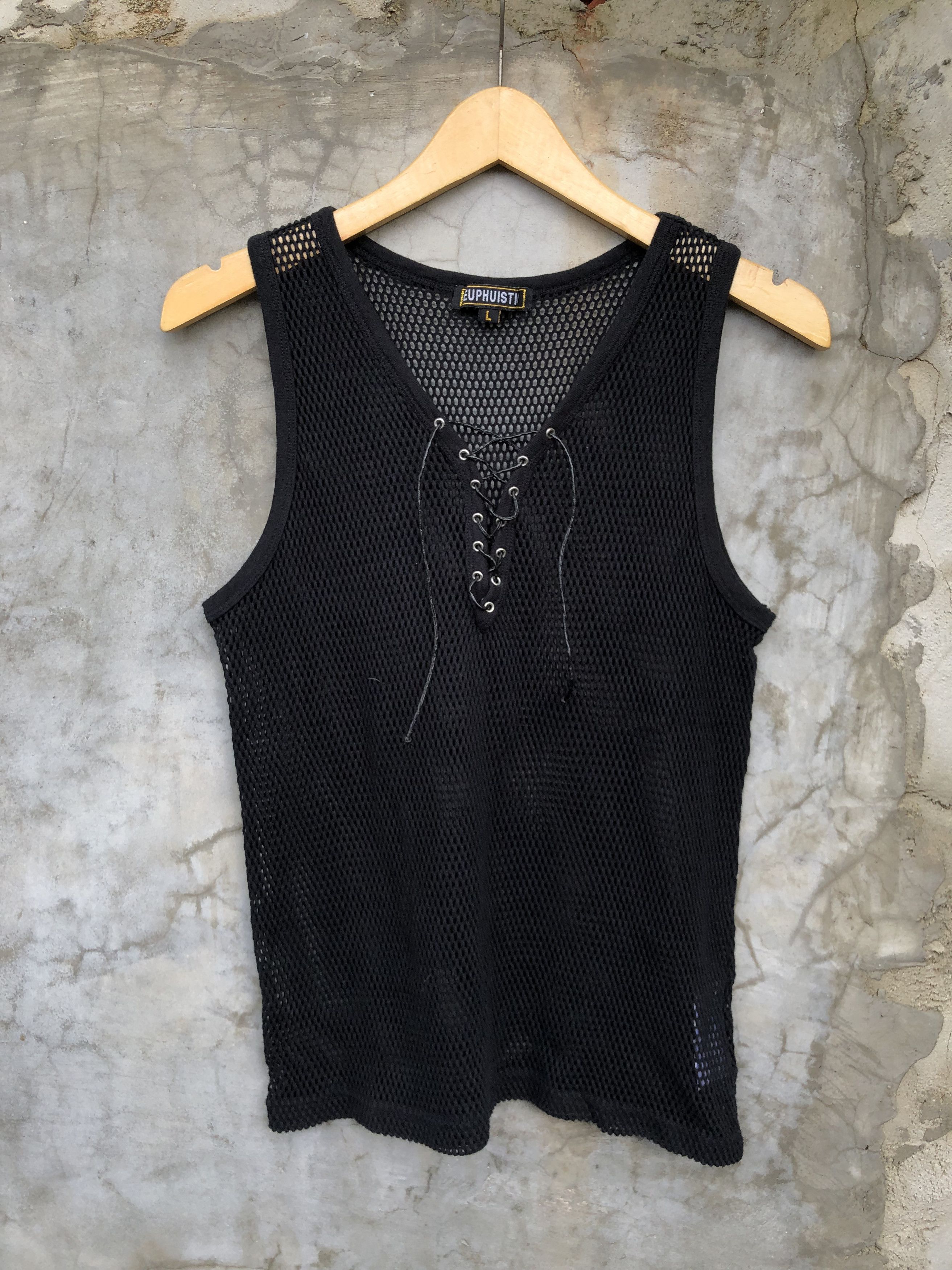 14th Addiction Y2k Euphuistic Mesh Laces Up Tanktop